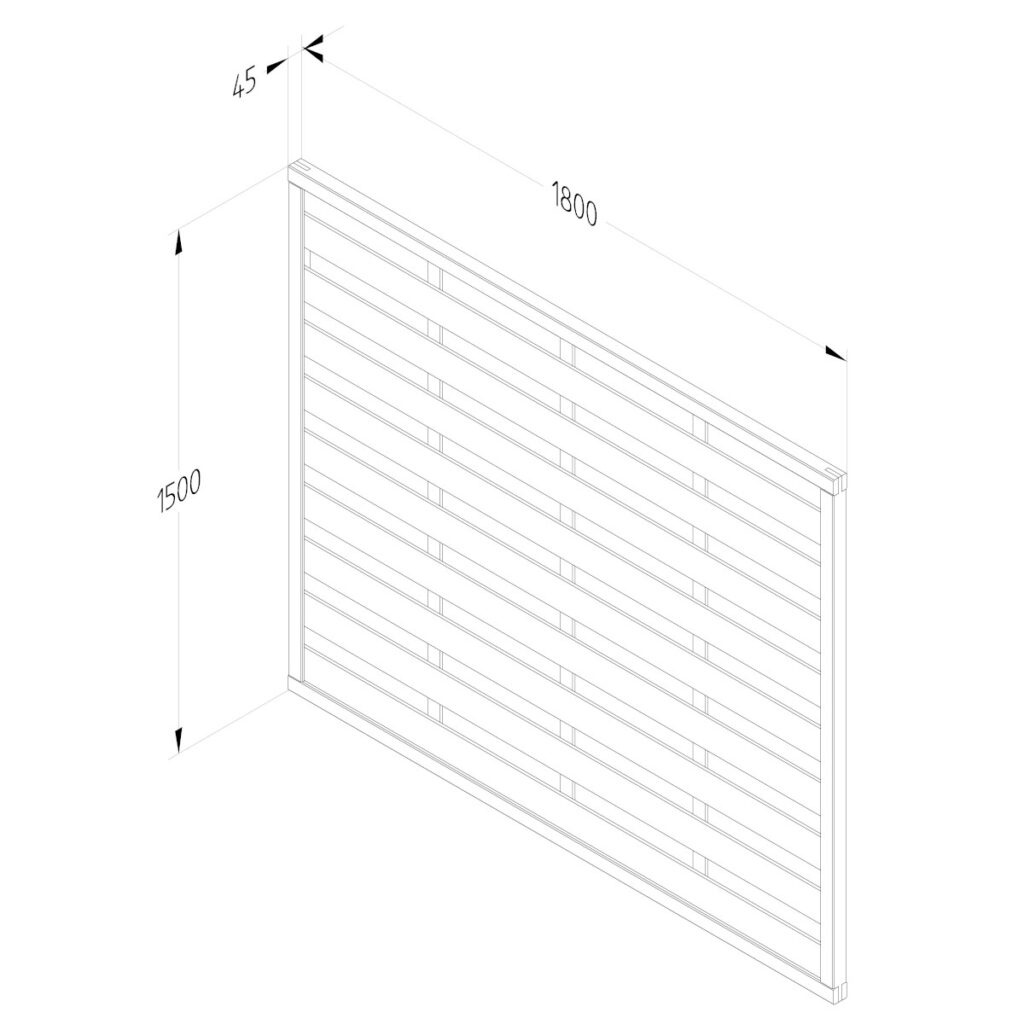 Forest Garden 1.8m x 1.5m Pressure Treated Decorative Europa Plain Fence Panel – Pack of 4 5013053167274 2